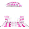 4-Piece Beach Umbrella Set with 2 Chairs and Picnic Blanket product image