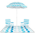 4-Piece Beach Umbrella Set with 2 Chairs and Picnic Blanket product image