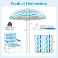 4-Piece Beach Umbrella Set with 2 Chairs and Picnic Blanket product image