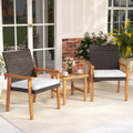 3-Piece Patio PE Wicker Furniture Set with Coffee Table product image
