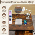L-Shaped Desk with Power Outlet and Adjustable Shelf product image