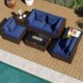7-Piece Patio Furniture Set with 40,000 BTU Gas Fire Pit Table product image