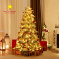 Snow-Flocked Artificial Christmas Tree with Warm White LED Lights product image