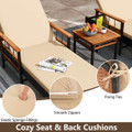 Patio Rattan Chaise Lounge with Side Table product image