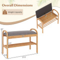 Bamboo Entryway Shoe Bench product image