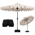 Ruffled Patio Umbrella with Base product image