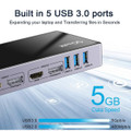 QGeeM USB 3.0 Single 4K/Dual HDMI DisplayPort 4K Docking Station product image