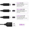 3-in-1 USB Nylon Braided Fast Charger Cable product image