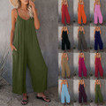 Loose Wide-Leg Romper with Pockets product image