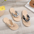 Women's Boho Floral Fabric Strap Flip-Flops product image