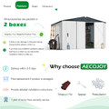 10'x10' Outdoor Metal Storage Shed with Lockable Doors product image