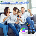 Portable Mini Karaoke Machine for Kids, Bluetooth Speaker with Wireless Microphone,MP3 Player,Perfect for Birthday and Family Parties(2 Mic) product image