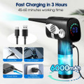 Electric Air Duster Cordless Compressed Dust Blower with 3-Gear to 38000 RPM High Pressure Air Blower Rechargeable for Computer,Car,Inflatable product image
