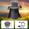 Wide Brim Sun Hat with Dual Cooling Fans product image