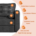3-Seater 84.2” Mid-Century Sofa Couch with Pillows product image