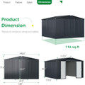 12' x 10' Metal Storage Shed for Outdoor and Lockable Doors product image