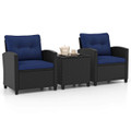 Black Rattan Patio Furniture Set (3 Pieces) product image