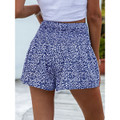 Women's Floral Print Shirred Wide Leg Shorts product image