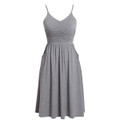 Women's V Neck Ruched Spaghetti Strap Midi Dress product image