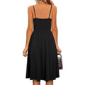 Women's V Neck Ruched Spaghetti Strap Midi Dress product image