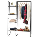 Metal Garment Rack with Hanging Rod and 5 Mesh Shelves product image