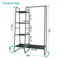 Metal Garment Rack with Hanging Rod and 5 Mesh Shelves product image