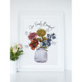 Personalized Family Flower Bouquet Print product image