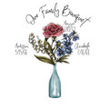 Personalized Family Flower Bouquet Print product image