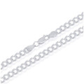 White Gold Filled Cuban Chain Necklace product image