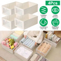 Foldable Linen Closet Storage Bin with Clear Window and Handle (4-Pack) product image