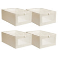 Foldable Linen Closet Storage Bin with Clear Window and Handle (4-Pack) product image