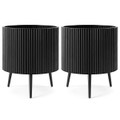 Fluted Metal Plant Pot with Stand (1- or 2-Pack) product image