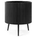 Fluted Metal Plant Pot with Stand (1- or 2-Pack) product image
