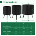 Fluted Metal Plant Pot with Stand (1- or 2-Pack) product image
