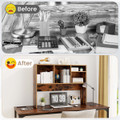 Computer Desktop Countertop with Bookshelf Organizer product image