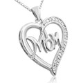Diamond Mom Heart Necklace on 18" Chain product image