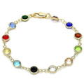 18K-Gold-Plated Multicolor Crystal Bracelet product image