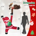 8.5 FT Christmas Inflatable Reindeer and Climbing Santa Claus product image