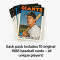 1986 Vintage Baseball Cards – Surprise 10 Pack (Original Topps Collection) product image