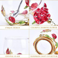 3D Enamel Rose Glass Cup with Exquisite Handle And Spoon product image
