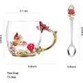 3D Enamel Rose Glass Cup with Exquisite Handle And Spoon product image