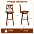 30.5” Swivel Barstools with Ergonomic Curved Backrest (Set of 2/4) product image
