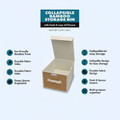 Foldable Fabric Storage Bin with Lid and Bamboo Front Panel product image