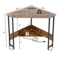 Triangle Computer Desk with Power Outlets product image