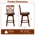 25” Swivel Counter Barstools with Backrest (Set of 2 or 4) product image