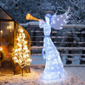 5FT Outdoor Pre-Lit Christmas Angel with Trumpet and LED Lights product image