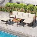 7-Piece Wicker Furniture Set with Coffee Table and Cushions product image