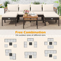 7-Piece Wicker Furniture Set with Coffee Table and Cushions product image