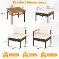 7-Piece Wicker Furniture Set with Coffee Table and Cushions product image