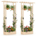 89” Wooden Raised Garden Bed with Trellis and Detachable Bottom Panels product image